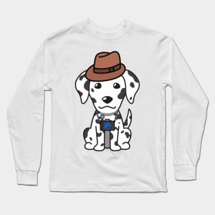 Funny dalmatian is holding a camera Long Sleeve T-Shirt